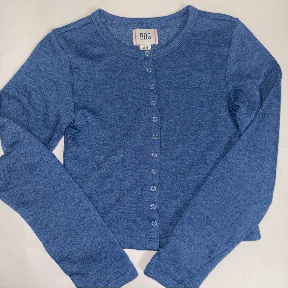 BDG Heather Blue Knit Cardigan
